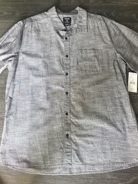 Hurley Men’s Gray Short-Sleeve Button-Down Shirt